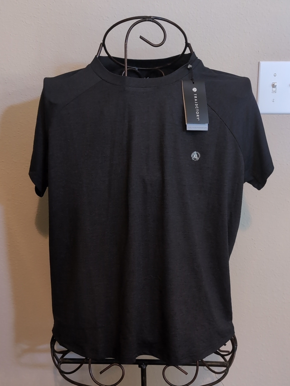 Women's Charcoal Short Sleeve Athletic Tee by Traj3ctory (Charcoal)